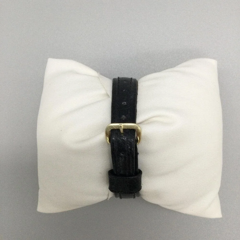 Vintage Manson Womens Watch 25mm White Dial Gold Tone Manual Swiss Leather Band